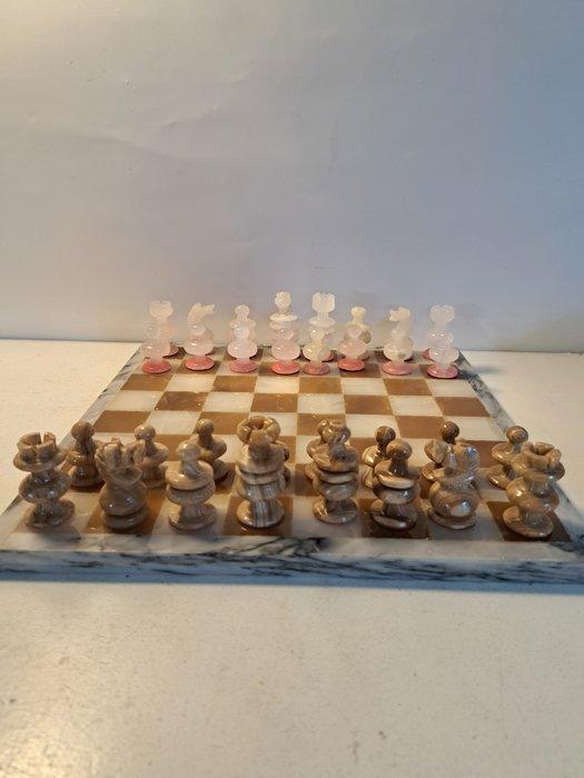 Schaakspel - Zeldzaam marmer Schaakspel - Marmer, Antiek en Kunst, Curiosa en Brocante