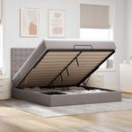 vidaXL Ottoman bed met matras 180x200cm stof taupe, Eenpersoons, Verzenden, Nieuw, 80 cm