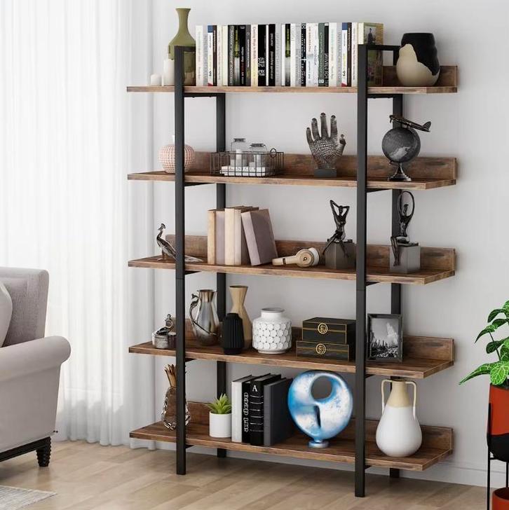 Industriële Boekenkast George – Vintage Hout 105x33,5x180cm, Huis en Inrichting, Kasten | Boekenkasten, 25 tot 50 cm, Met plank(en)