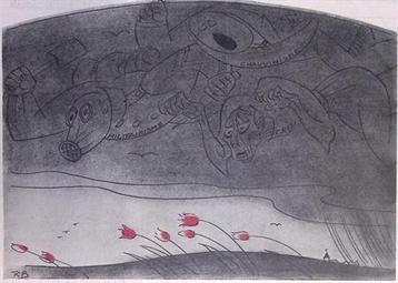 Donker weer op komst op spotprent (lijst optie, Lithos) beschikbaar voor biedingen