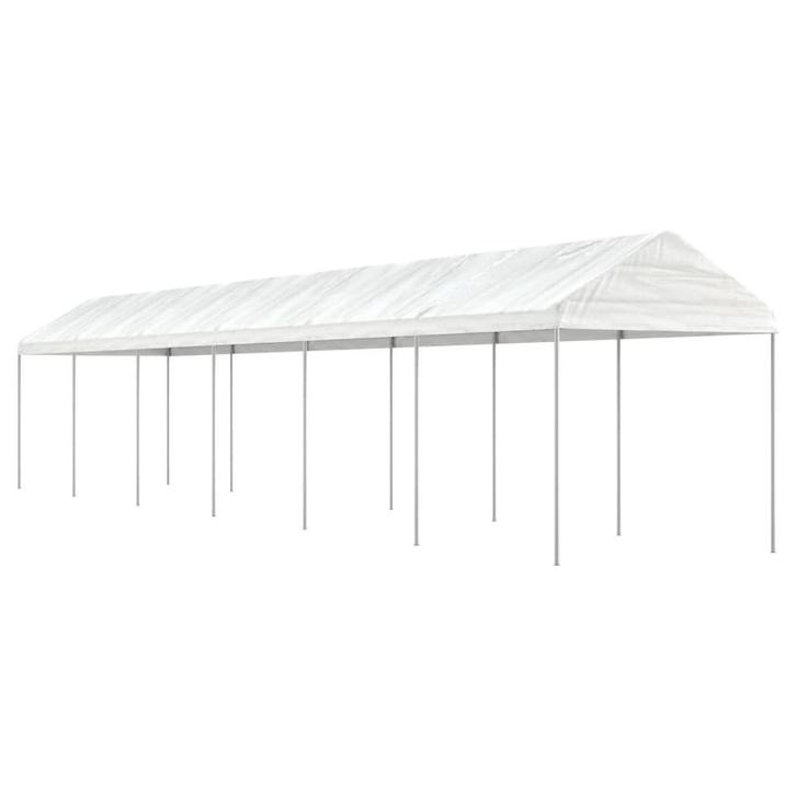 vidaXL Prieel met dak 13,38x2,28x2,69 m polyetheen wit, Tuin en Terras, Partytenten, Nieuw, Verzenden