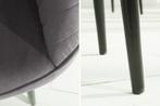 Elegante armleuningstoel TURIJN zilvergrijs fluweel met, Huis en Inrichting, Stoelen, Nieuw, Ophalen of Verzenden