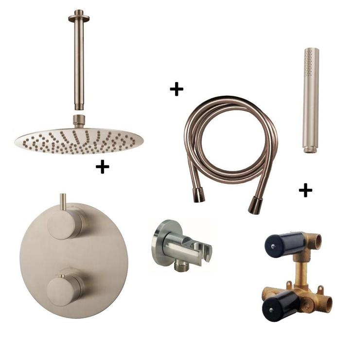 Wiesbaden Inbouw Regendouche Set Caral Rond Plafonduitloop, Doe-het-zelf en Verbouw, Sanitair, Kraan, Nieuw, Ophalen of Verzenden