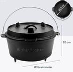 2dekans | KitchenMonster Dutch Oven – Gietijzeren Pan met, Huis en Inrichting, Keuken | Potten en Pannen, Ophalen of Verzenden