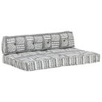 vidaXL Bankkussen pallet stof patchwork grijs, Huis en Inrichting, Woonaccessoires | Kussens, Verzenden, Nieuw, Grijs
