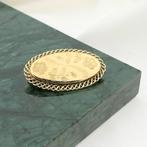 Vintage gouden broche met bloemgravure | Floraal design, Sieraden, Tassen en Uiterlijk, Broches, Ophalen of Verzenden, Gebruikt