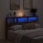 vidaXL Hoofdbordkast met LED 180x17x102 cm oud hout, Huis en Inrichting, Slaapkamer | Bedden, Verzenden, Nieuw, Bruin, Hout