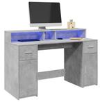 vidaXL Bureau met LED-verlichting 140x55x91 cm bewerkt hout, Verzenden, Nieuw