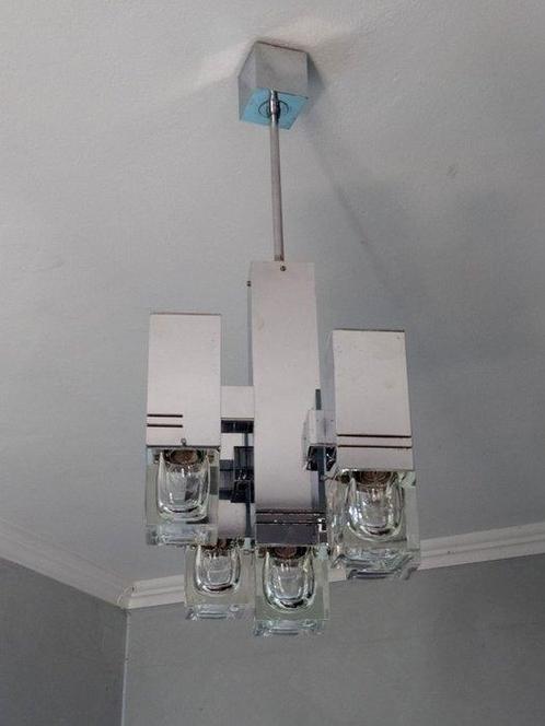 Gaetano Sciolari - Lamp - Kubiek - Aluminium, Glas, Metaal,, Antiek en Kunst, Antiek | Lampen