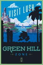 Poster Sonic The Hedgehog Visit Lush Green Hill Zone, Verzamelen, Verzenden, Nieuw, A1 t/m A3