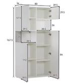 Vitrinekast met LED – Hoge Kast Acryl Zijkanten 80x38x170 cm, Huis en Inrichting, Kasten | Ladekasten, Verzenden, Nieuw