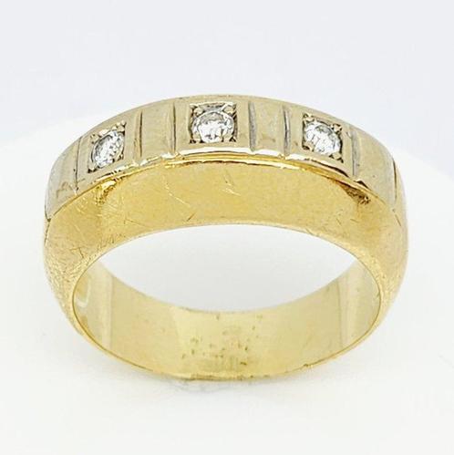 Ring - 18 karaat Geel goud - 0.24ct. tw. Diamant, Sieraden, Tassen en Uiterlijk, Ringen