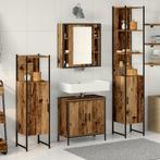vidaXL 4-delige badkamermeubelset Rustiek hout Gefabriceerd, Huis en Inrichting, Badkamer | Badkamermeubels, Verzenden, Nieuw