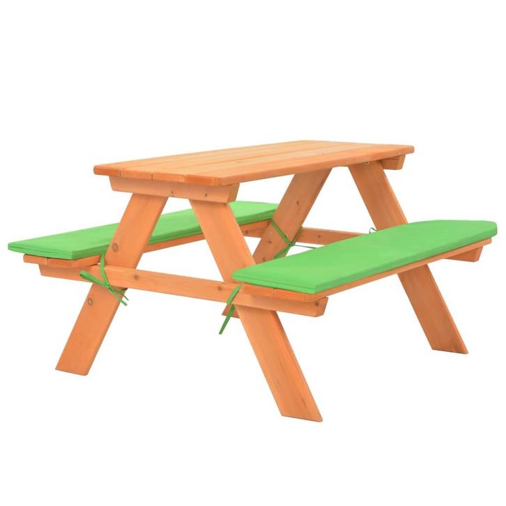 vidaXL Kinderpicknicktafel met banken 89x79x50 cm massief, Tuin en Terras, Tuinsets en Loungesets, Nieuw, Hout, Verzenden
