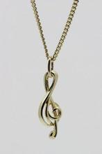 Gouden Muzieksleutel ketting hanger, Sieraden, Tassen en Uiterlijk, Verzenden, Nieuw