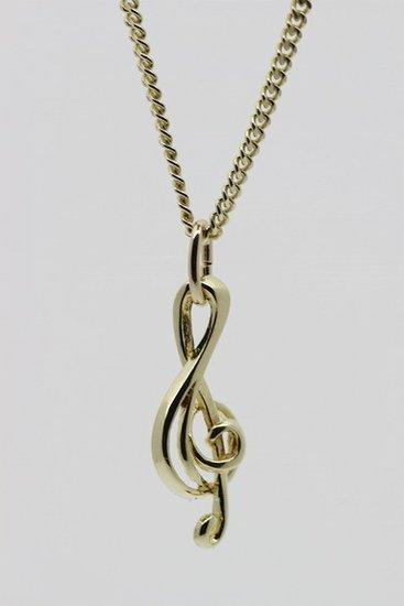 Gouden Muzieksleutel ketting hanger, Sieraden, Tassen en Uiterlijk, Kettinghangers, Verzenden