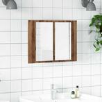 vidaXL Spiegelkast LED 60x12x45 cm bewerkt hout oud, Verzenden, Nieuw