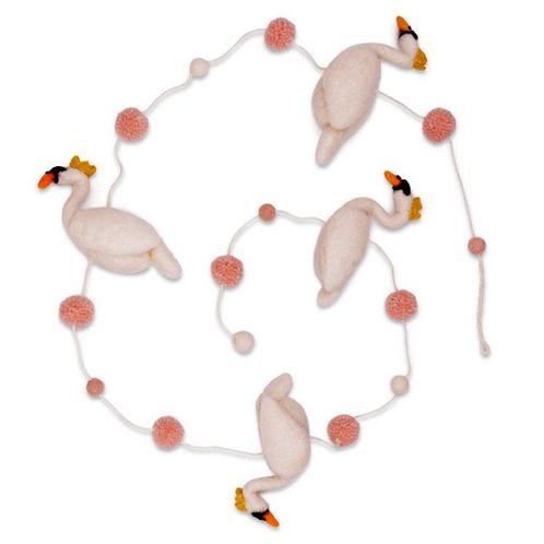 Viltslinger Wolvilt - Zwanenmeer - Zwanen met Kroontjes - Ha, Kinderen en Baby's, Kinderkamer | Inrichting en Decoratie, Nieuw