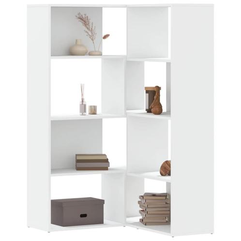 vidaXL Boekenkast 4-laags hoek 85x85x140 cm bewerkt hout wit, Huis en Inrichting, Kasten | Boekenkasten, Nieuw, Verzenden