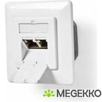 Nedis Netwerk Wanddoos 2 x RJ45 Female CAT6a Goud Verguld, Computers en Software, Pc- en Netwerkkabels, Verzenden, Nieuw
