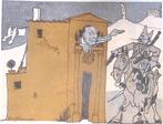 De Griekse monarchie hersteld op spotprent (lijst optie), Antiek en Kunst, Kunst | Litho's en Zeefdrukken, Verzenden
