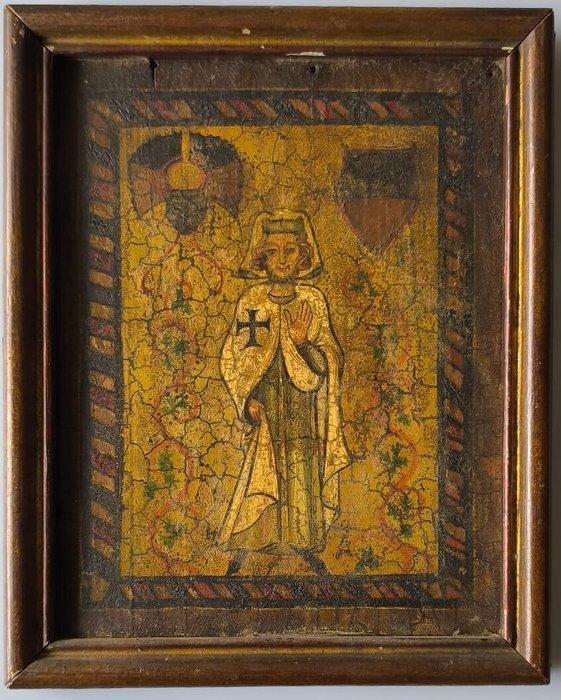 German School (XIX-XX) - Pair of Medieval-Style Painted, Antiek en Kunst, Kunst | Schilderijen | Klassiek
