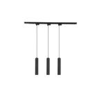 1-fase hanglamp rond Set 3x hanglamp 1x 1m Rails Zwart GU10, Huis en Inrichting, Lampen | Spots, Ophalen of Verzenden, Nieuw, Metaal of Aluminium