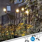 Solar priklamp Miami | Warm wit licht | Set van 6 stuks, Tuin en Terras, Zonne-energie, Kunststof, Verzenden, Minder dan 50 watt