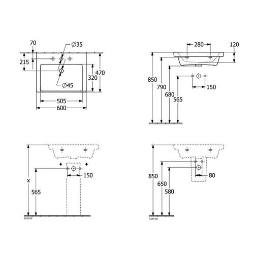 Wastafel Villeroy & Boch Subway 3.0 Met CeramicPlus 1, Doe-het-zelf en Verbouw, Sanitair, Ophalen of Verzenden