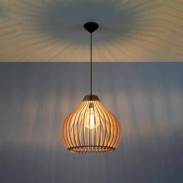 Plafondlamp Aprilla Ø 43 cm hout - hanglamp met E27 lampvoet