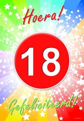 18 jaar verjaardag poster - 18 jaar versiering, Hobby en Vrije tijd, Feestartikelen, Ophalen of Verzenden