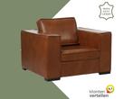Leren fauteuil Fine - Granada Savannah (cognac) - Poten, Huis en Inrichting, Fauteuils, Nieuw, Ophalen of Verzenden, 100 tot 125 cm