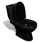 vidaXL Toilet met stortbak zwart, Verzenden, Nieuw