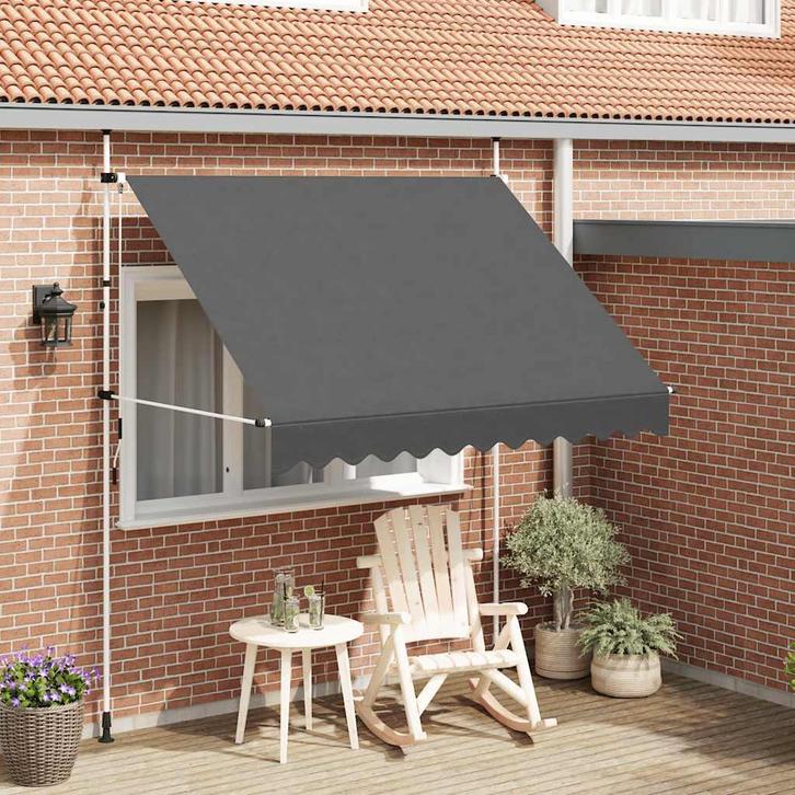 vidaXL Luifel handmatig uittrekbaar 250 cm antraciet, Tuin en Terras, Zonneschermen, Nieuw, Verzenden