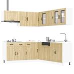 vidaXL 11-delige Keukenkastenset Lucca bewerkt hout sonoma, Huis en Inrichting, Keuken | Keukenelementen, Verzenden, Nieuw, Bruin