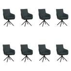 Set van 8 Leren draaibare eetkamerstoelen Fancy - Toledo, Ophalen of Verzenden, Nieuw, Leer, Vijf, Zes of meer stoelen