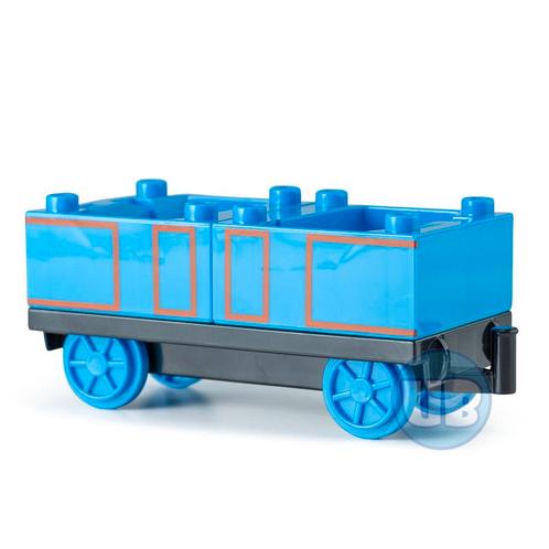 Trein wagon onderstel met blauwe containers, Kinderen en Baby's, Speelgoed | Duplo en Lego, Nieuw, Verzenden