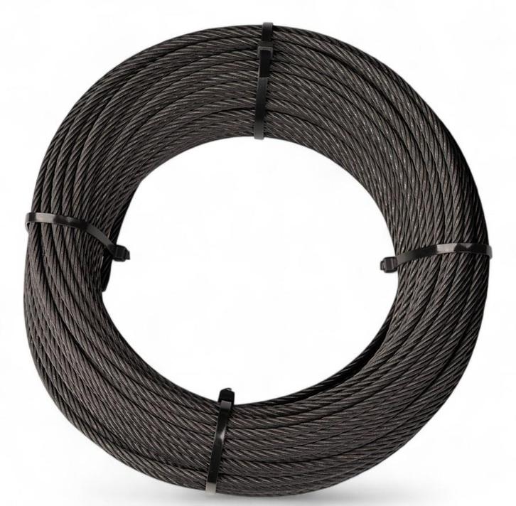 Roestvrijstalen staalkabel 3mm 50 meter 7x19 zwart gecoat., Doe-het-zelf en Verbouw, IJzerwaren en Bevestigingsmiddelen, Verzenden