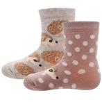 Babysokjes met Egeltjes Oudroze/grijs - Dubbelpak - Ewers-18, Meisje, Nieuw, Ophalen of Verzenden, Ewers