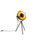 Tafellamp zwart met goud 63,3 cm tripod verstelbaar - Magnax, Huis en Inrichting, Lampen | Tafellampen, Nieuw, Overige materialen