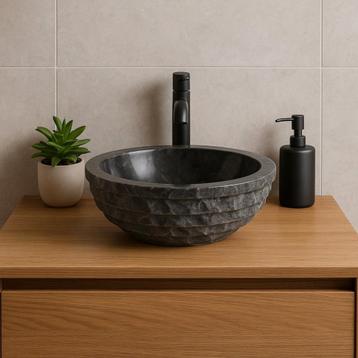 Wasbak | Wastafel | Marmer | 40x40x15 | Natuursteen | Zwart beschikbaar voor biedingen