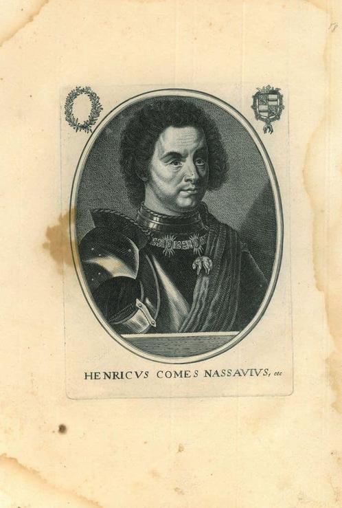 Portrait of Henry III, Count of Nassau-Breda, Antiek en Kunst, Kunst | Etsen en Gravures