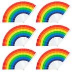 Waaier Regenboog Pride 23cm 6st, Verzenden, Nieuw