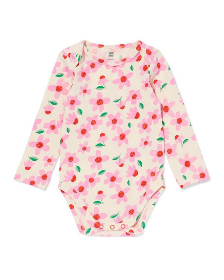 HEMA Romper met stretch bloemen roze, Kinderen en Baby's, Babykleding | Overige, Nieuw, Verzenden