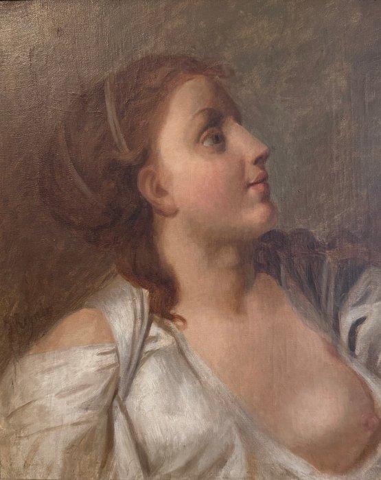 After Jean-Baptiste Greuze, Naar - Woman Portrait, Antiek en Kunst, Kunst | Schilderijen | Klassiek