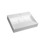 Wastafel Sapho Amur Rechthoek 60x45x14.9 cm Cast Marble Wit, Ophalen of Verzenden, Nieuw, Overige typen