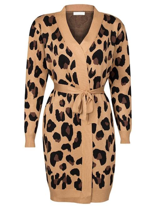 Vest Luipaard Bruin, lang damesvest, Kleding | Dames, Truien en Vesten, Verzenden