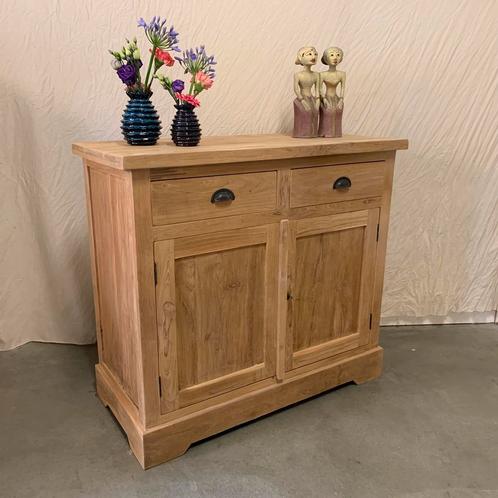 Dressoir kast - massief teak 2 deuren - 100 cm - TTM Wonen, Huis en Inrichting, Kasten | Dressoirs, 100 tot 150 cm, 25 tot 50 cm