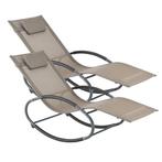 Ligstoel Almaluez schommelstoel 153x63x80,5 cm beige set van, Tuin en Terras, Ligbedden, Verzenden, Nieuw