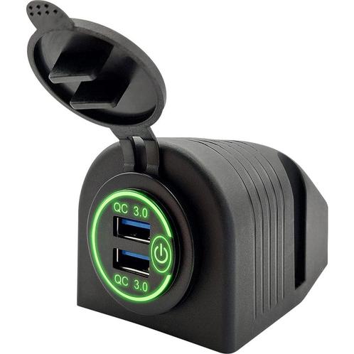 ProRide® 12V USB Stopcontact 2 Poorten Opbouw met Schakelaar, Doe-het-zelf en Verbouw, Elektra en Kabels, Nieuw, Verzenden